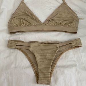 Vitamin A tan & gold bikini
